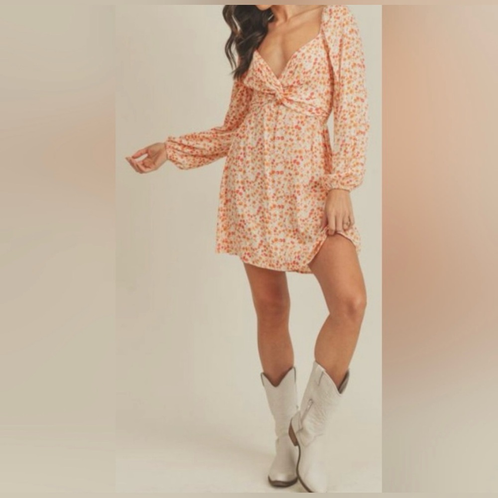 Lush, Long Sleeve, Floral Dress